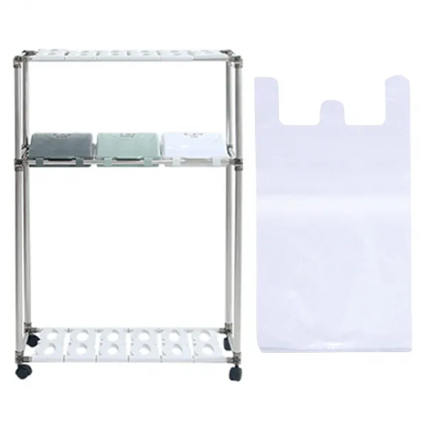 리빙해피 클링 스윙 분리수거함 3p 2단 + 봉투 100p 실버 + 그레이 + 피스타치오 + 화이트 1세트