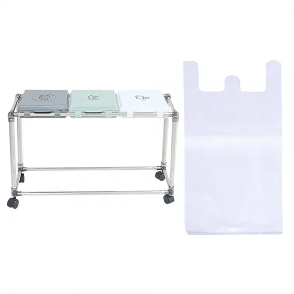 리빙해피 클링 미니 분리수거함 3p + 봉투 100p 실버 + 그레이 + 피스타치오 + 화이트 1세트