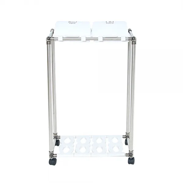 리빙해피 클링 화이트 스윙 분리수거함 2p + 분리수거함 전용스티커 분리수거함 실버 + 화이트 스티커 Text 블랙 1세트