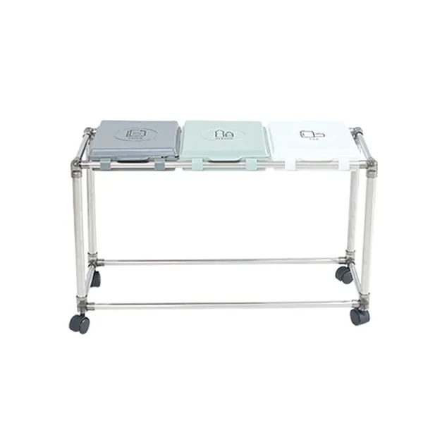 리빙해피 클링 미니 분리수거함 3p + 분리수거함 전용스티커 분리수거함 실버 + 그레이 + 피스타치오 + 화이트 스티커 Text 블랙 1세트