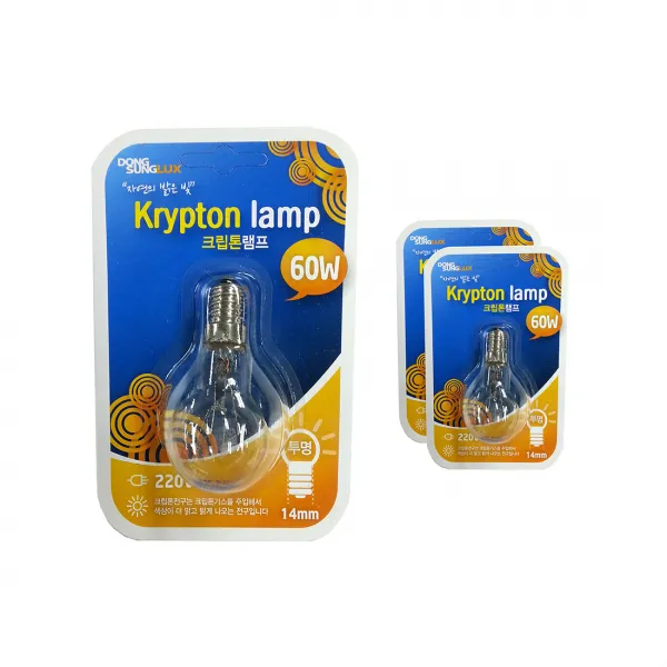 핸디맨 미니 크립톤 전구 60w 투명 E14 3p 전구색