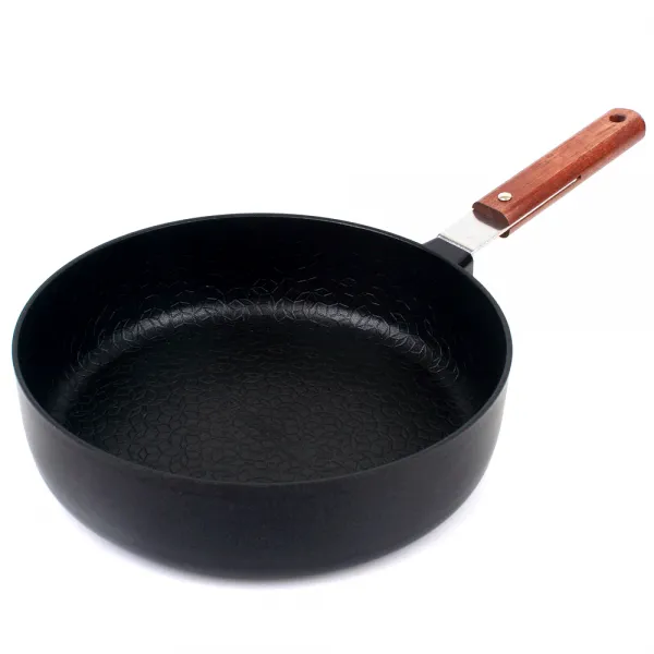 실버스타 살림살이 인덕션 IH 엠보 우드핸들 전골 후라이팬, 24cm, 1개