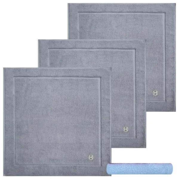 송월타월 호텔컬렉션 심포니 발매트 연회색 3p + 컬러세면38 하늘, 혼합 색상