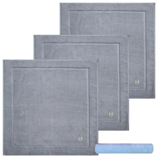 송월타월 호텔컬렉션 심포니 발매트 연회색 3p + 컬러세면38 랜덤 발송, 혼합 색상