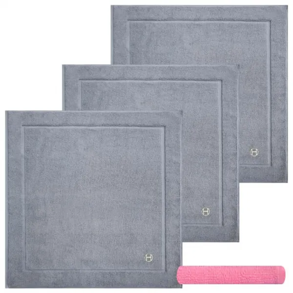 송월타월 호텔컬렉션 심포니 발매트 연회색 3p + 컬러세면38 분홍, 혼합 색상