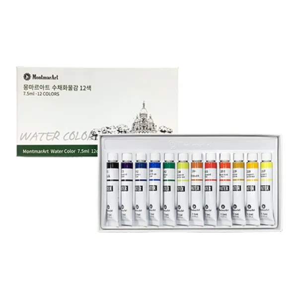 몽마르아트 수채화물감 세트, 7.5ml, 12색