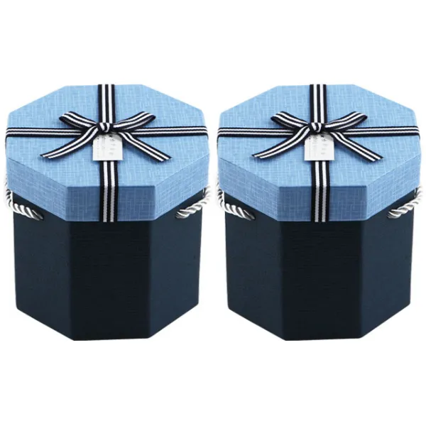 영프라자 트윈리본 팔각단합 선물상자, 블루, 2개입