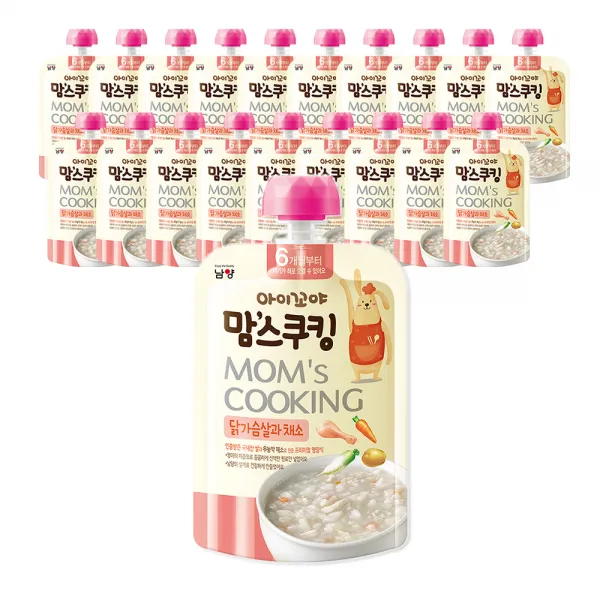 아이꼬야 맘스쿠킹 이유식 닭가슴살채소 6개월부터, 달가슴살 + 채소 혼합맛, 20개입