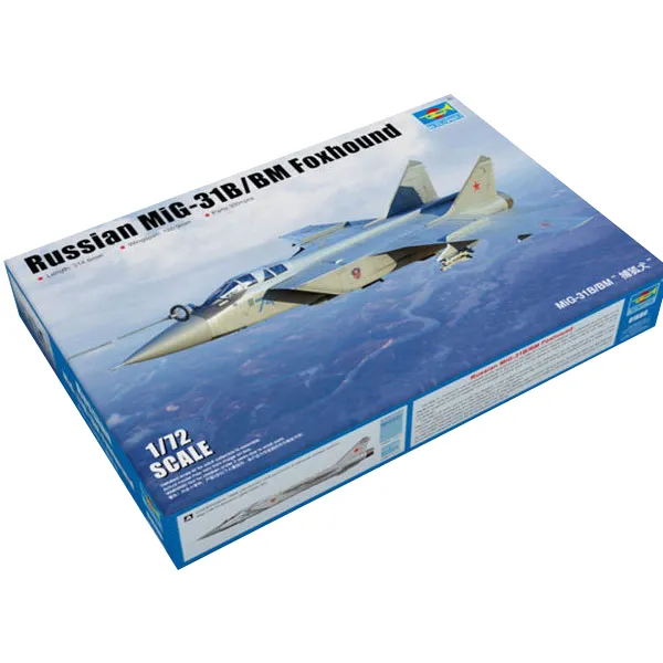 TRUMPETER 1:72 Russian MiG 31B BM Foxhound 프라모델 제트기, 1개