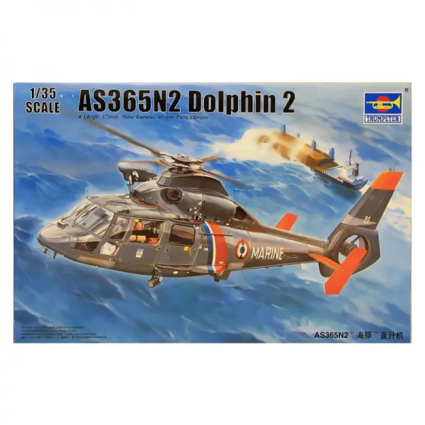 TRUMPETER 1:35 Helicopter AS365N2 Dolphin 2 프라모델 제트기, 1개