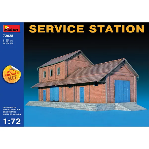 MINIART 1/72 Service Station 다색 사출 프라모델 건물, 1세트