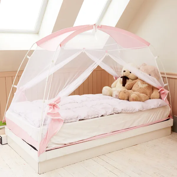 카즈미 프리미엄 모기장 + 폴대 2개 핑크