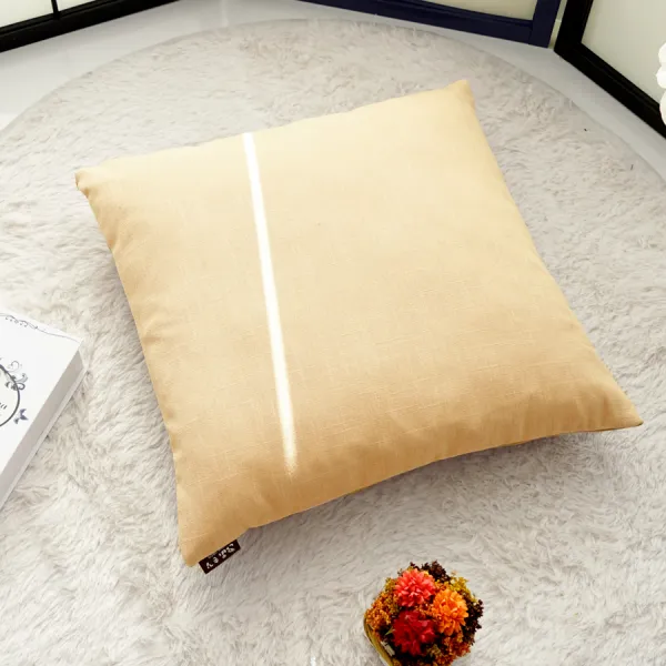 나비손길 직사각 큐브 무지 방석 목화솜포함 02 살구 + 옐로우베이지