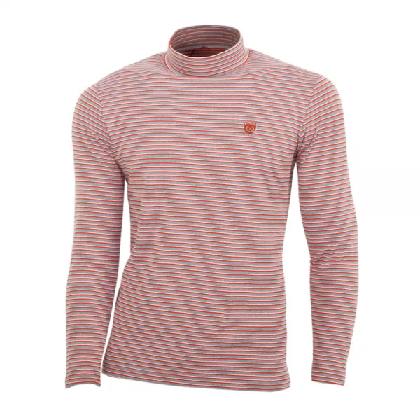 옥스피아 남성용 스트라이프 반목폴라 긴팔티셔츠 Ctop2036 레드