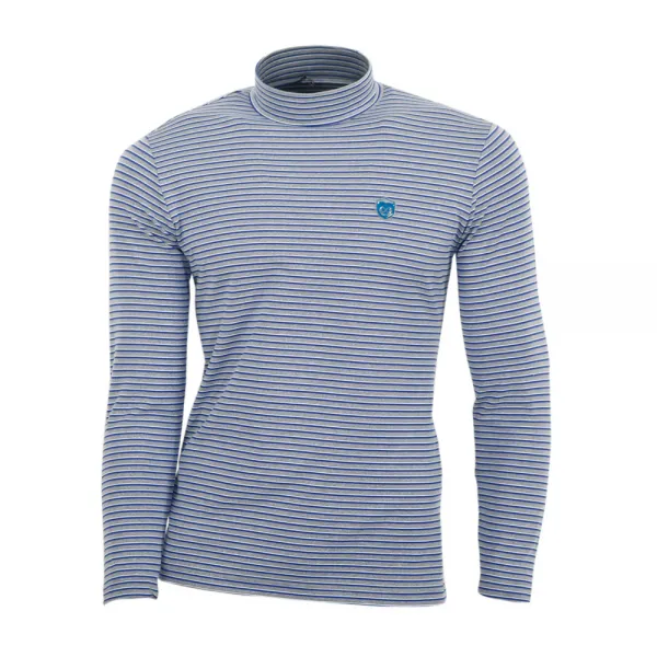 옥스피아 남성용 스트라이프 반목폴라 긴팔티셔츠 Ctop2036 블루