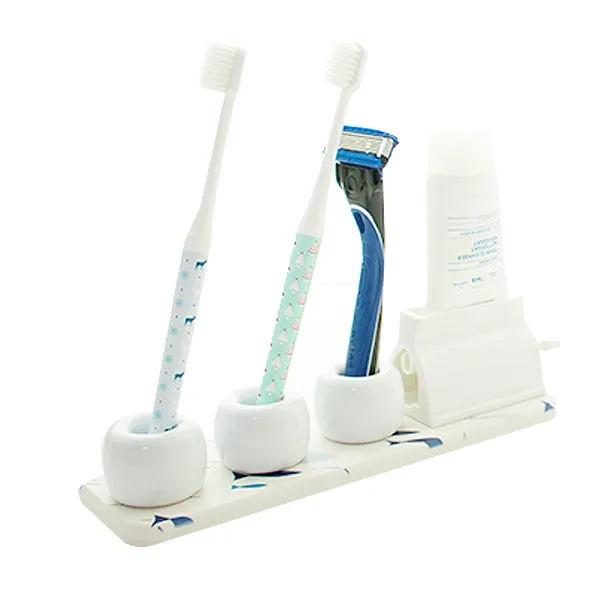 세븐에이치 도자기 규조토 칫솔꽂이 3인 세트 혼합 색상 1세트