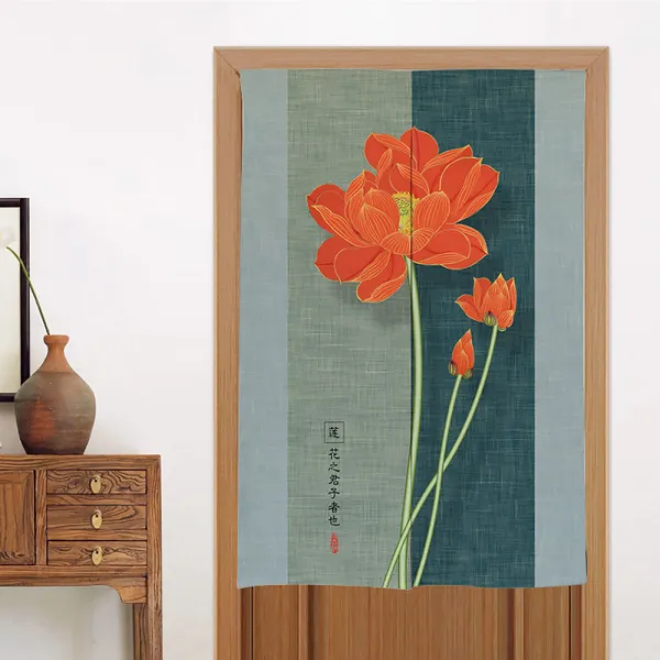 디엠코퍼레이션 알럽홈 연꽃 로터스 주방 위생 가리개커튼 Type4