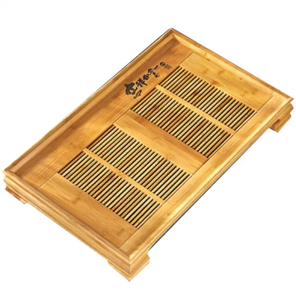명장 길상여의 대나무 다탁 PJ626 59.7 x 37.7 x 7.5 cm, 혼합 색상, 1개