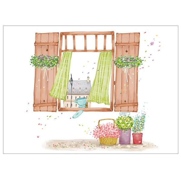 렉스데코 키친아트갤러리 주방아트보드 창앞의꽃바구니 1개