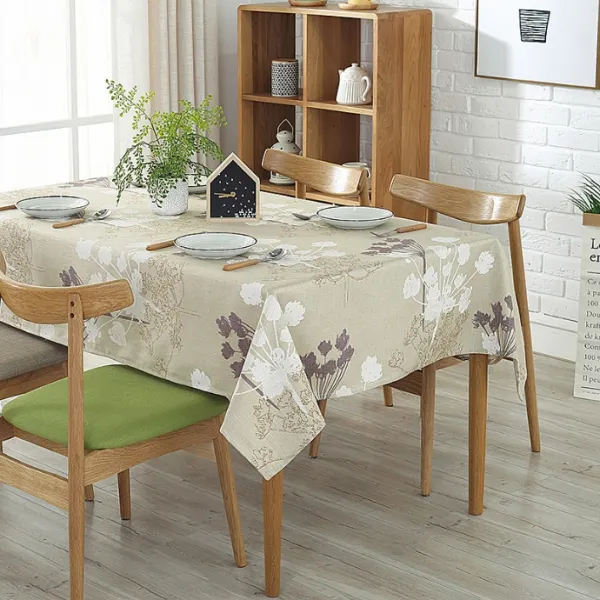 슈퍼식스 감각적인 미니멀리즘 플라워 패턴 사각 식탁보, 03, 100 x 140 cm