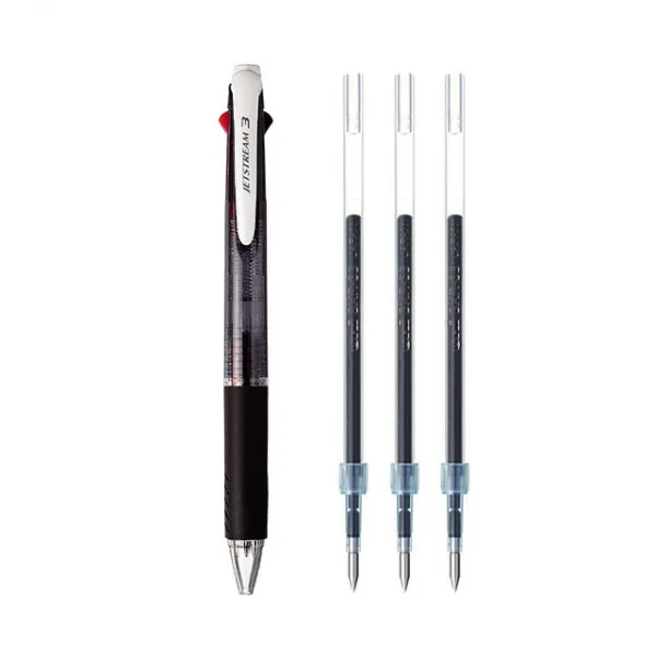 유니 미쯔비시 제트스트림 3색 볼펜 0.7mm + 전용리필심 블랙 0.7mm 3p 세트, 1세트