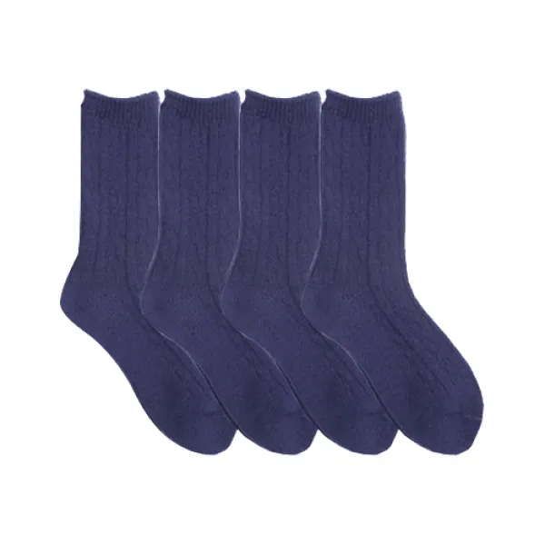 두발로 여성용 니트골지꽈배기 장목 양말 4켤레