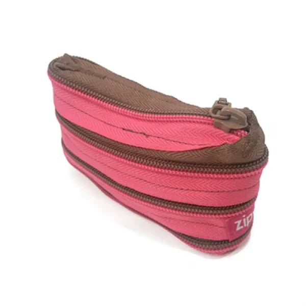 집잇 지퍼 동전지갑 후쿠시아 딥브라운 1개