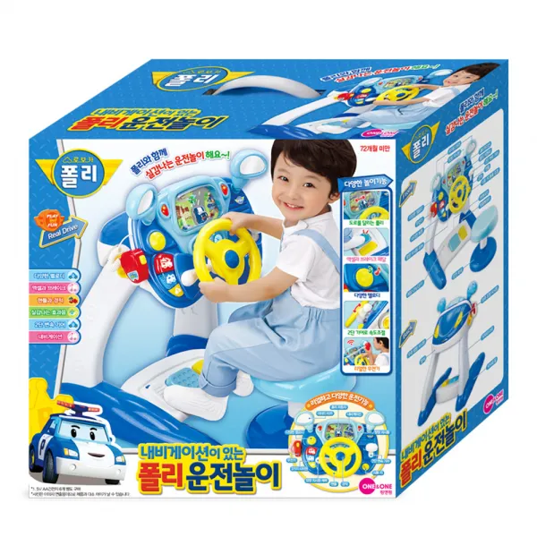 원앤원 로보카폴리 내비게이션이 있는 폴리 운전놀이 멜로디완구, 혼합 색상