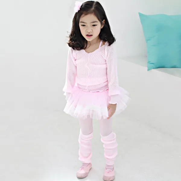 해피발레 여아용 발레 니트티 + 다리 워모
