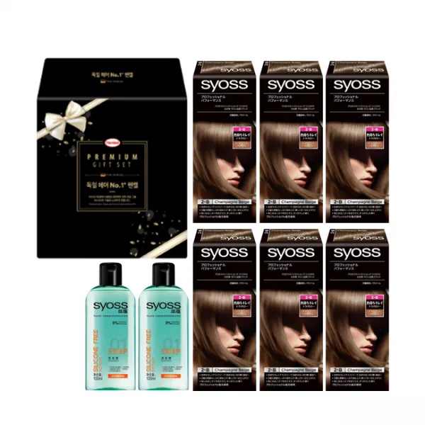 사이오스 프로페셔널 헤어세트 염색약 2b샴페인베이지 100g X 6p + 무실리콘샴푸 100ml X 2p 4세트