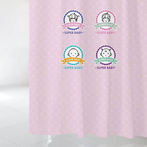 디자인수풀 샤워 커튼 키즈카페 프렌즈 01 + 고리 12p, 1세트