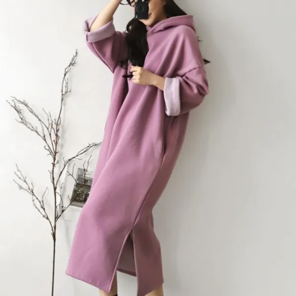 보리맘 기모 트임후드 임산부 원피스 Y99 핑크