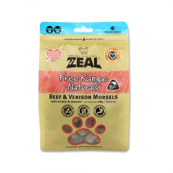 Zeal 강아지 간식 Fd 동결건조 100g 쇠고기 + 사슴고기 혼합맛 1개