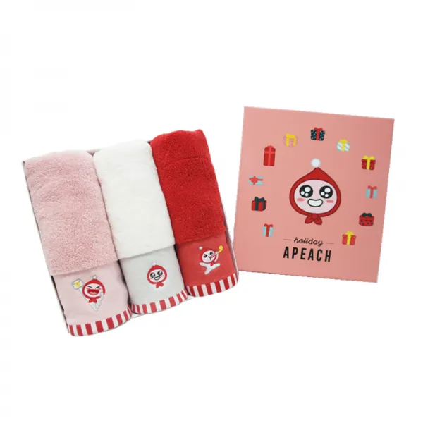 카카오프렌즈 홀리데이파티 세면타월 3p 세트 어피치 1세트