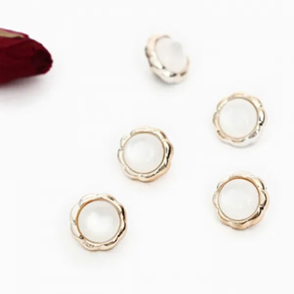 해피베어스 플라워 금장 장식단추 10mm 5p, 혼합 색상, 4개입