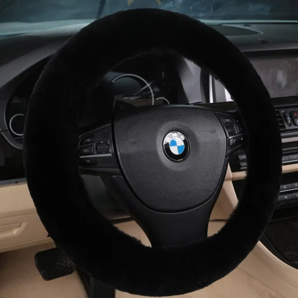 퀸라이프 천연 양모 양돌이 핸들커버 블랙