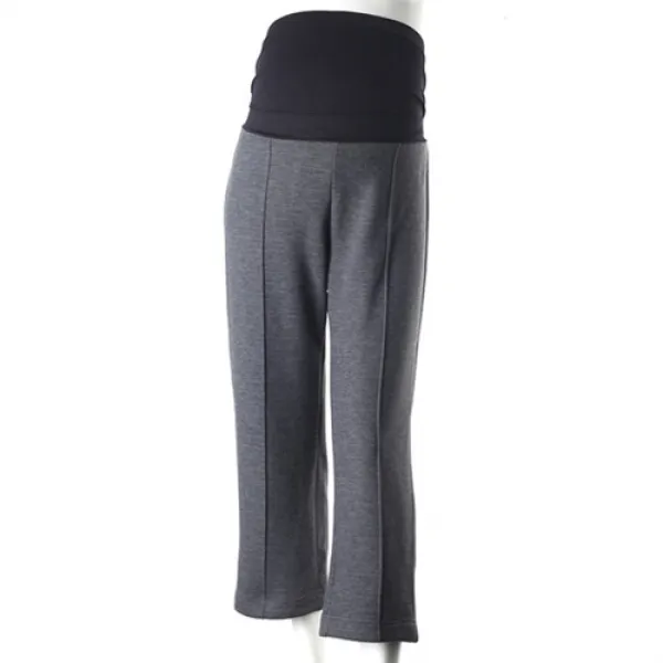 엠오엠 임부복 핫팩 핀턱 기모 일자 통 팬츠 듀얼심리스 복대