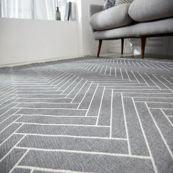 가온길카페트 헤링본 면쟈가드 카페트 + 발매트 그레이