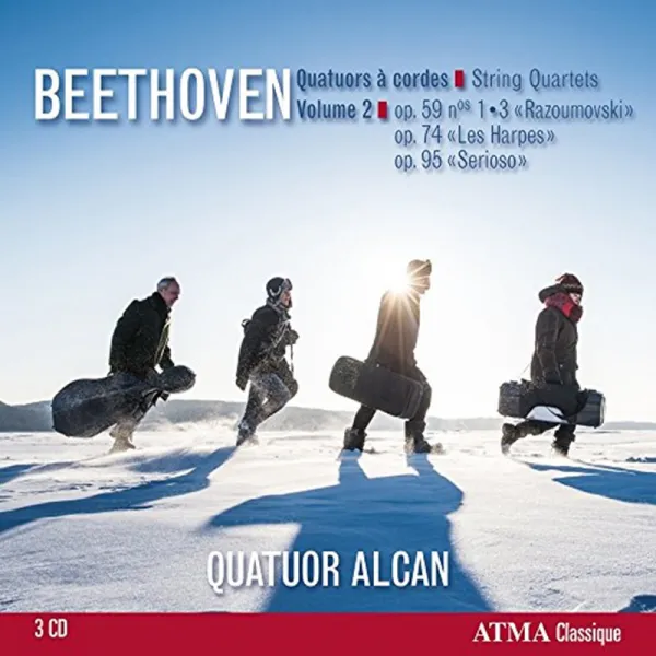 LUDWIG VAN BEETHOVEN - STRING QUARTETS VOL.2 OP.59 NOS.1-3/ QUATUOR ALCAN 베토벤: 중기 현악사중주집 캐나다수입반, 3CD