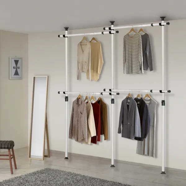 프라임행거 심플 4단 조절행거 28mm 아이보리함마분체도장 기타 블랙 