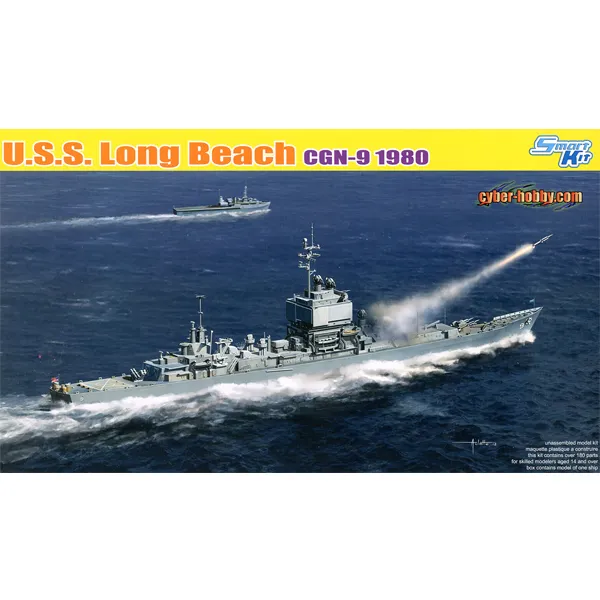 드래곤 1:700 Uss Long Beach Cgn 9 1980 프라모델 전함 1개