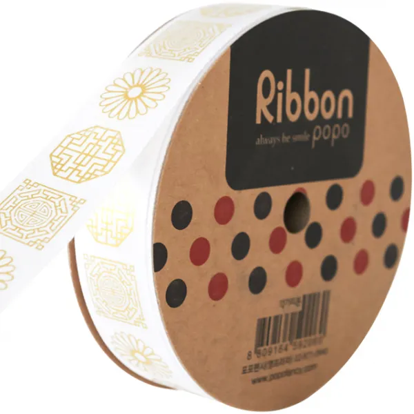 포포팬시 전통문양 배씨리본 백색 22.8m