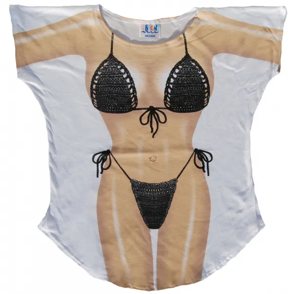 FantasyCoverups 블랙 마크라메 커버업 티셔츠