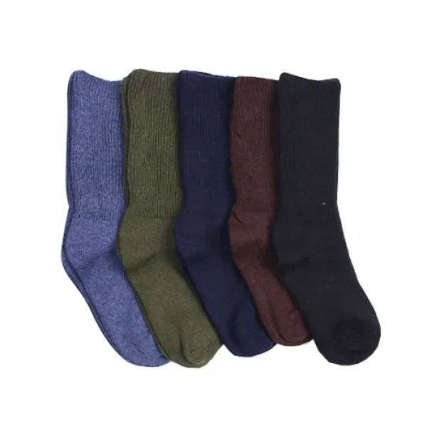 두발로싹스 여성영 니트 도톰골지 장목 양말 5켤레