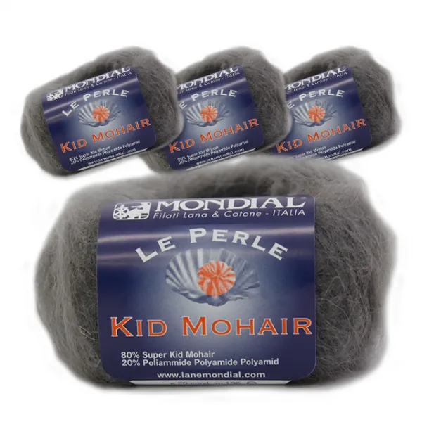 몬디알 필립섬유 키드모헤어 뜨개실 20g x 4p, 392 먹구름, 196mm