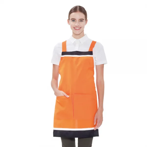 소망 Medium Edge 줄무늬 앞치마 A524 오렌지