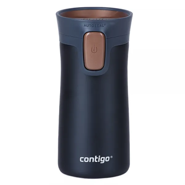 Contigo 오토씰 피너클 스테인리스스틸 진공 텀블러, 매트 블랙 + 브라운 리드, 300ml