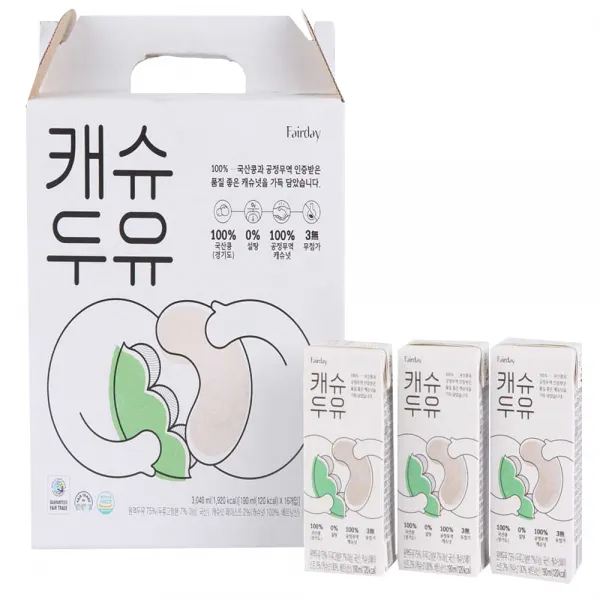 페어데이 캐슈 두유, 190ml, 16개