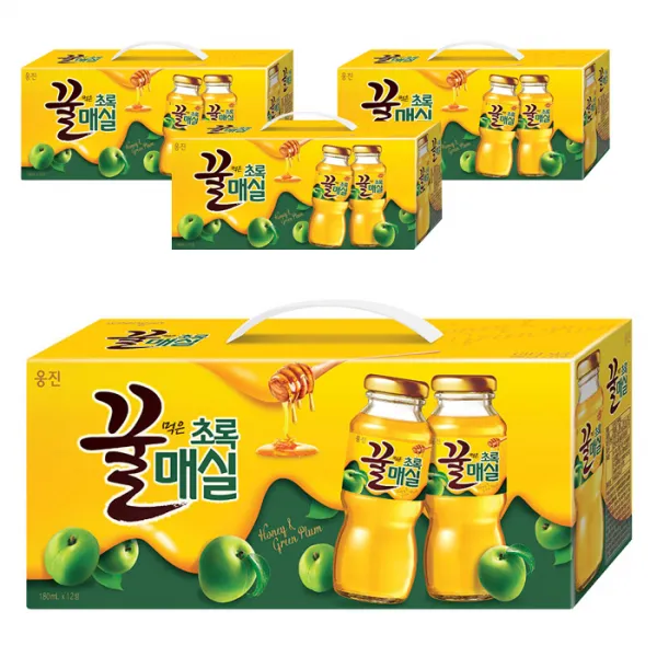 웅진 꿀먹은 초록매실 음료, 180ml, 48개