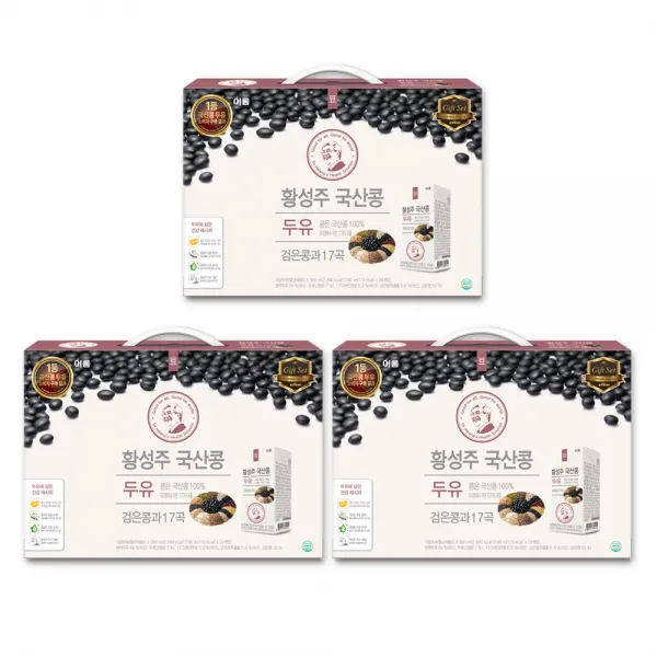 이롬 황성주 국산콩 두유 검은콩과 17곡, 190ml, 72개
